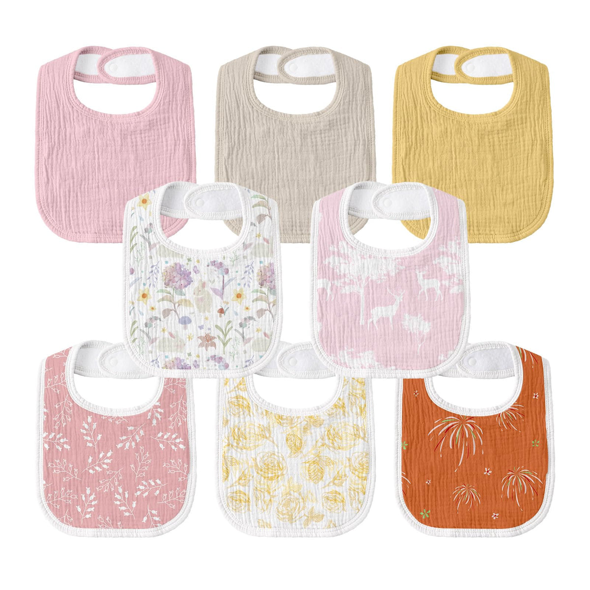 Muslin Bibs for Baby Boy, Adjustable Fit for Drooling and Teething Toddler