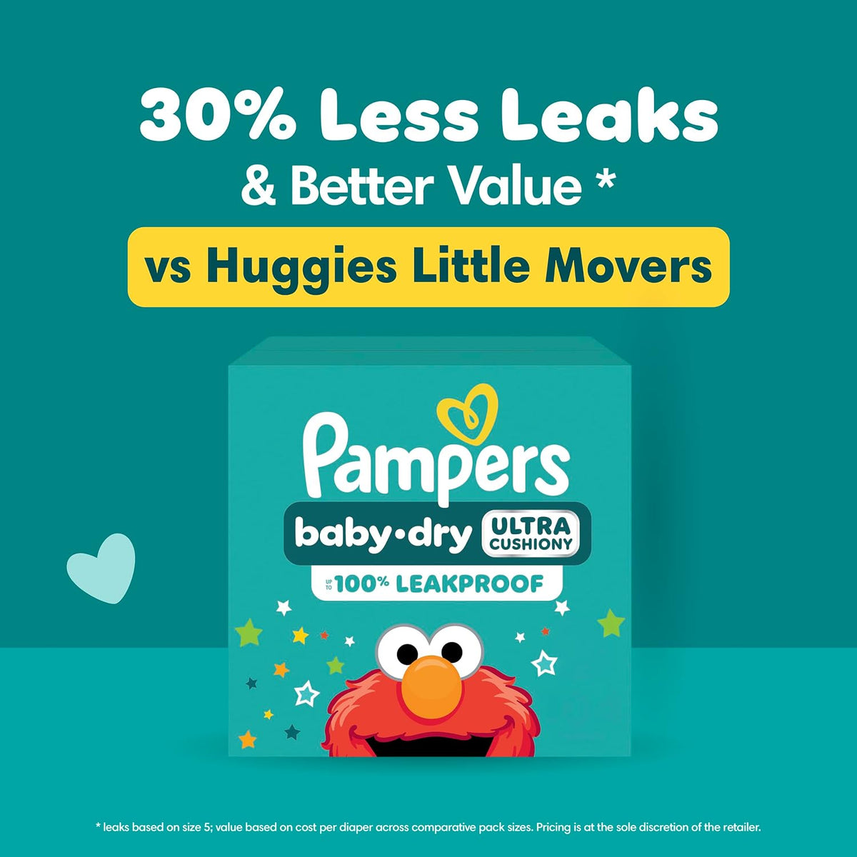 Pampers Baby Dry Ultra Cushiony Diapers, Size 7 (26-50 lbs), 108 Count, Up to 100% Leakproof