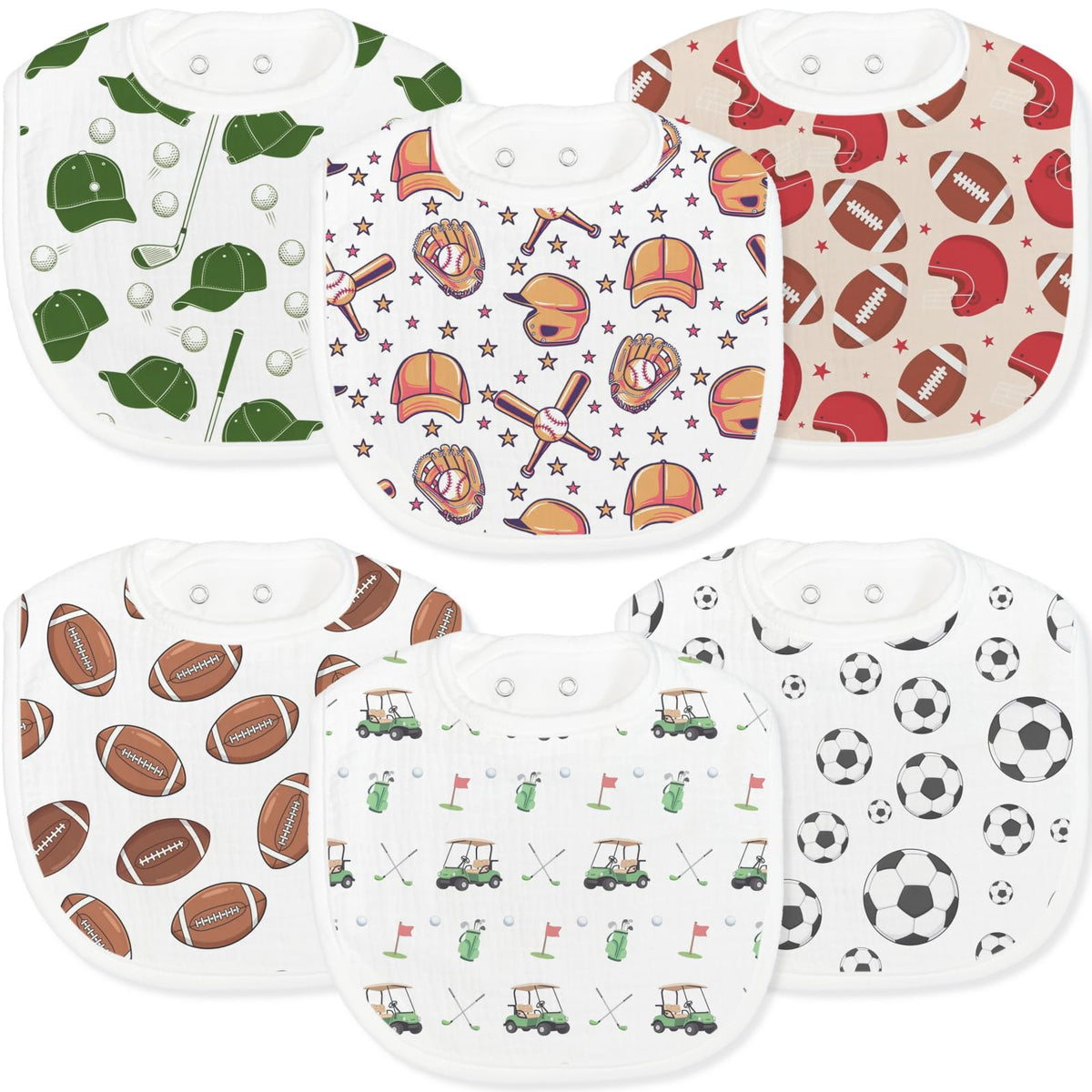 Baby Bibs for Baby Boys Girls 6-Pack