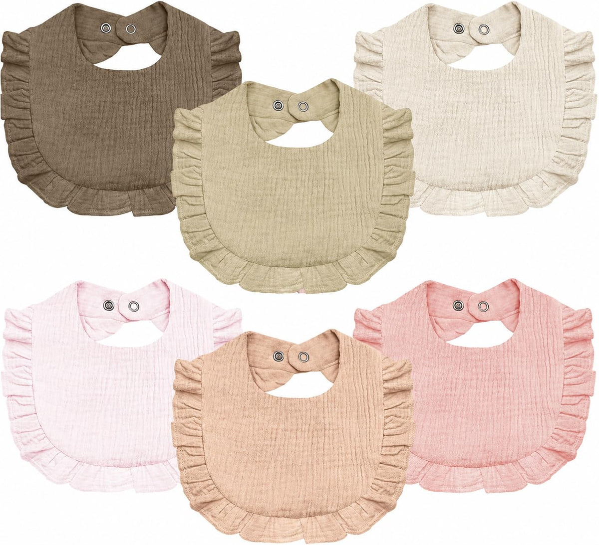 NISXABEBE Baby Muslin Bibs,6 Pcs Drool Bandana Bibs for Baby Girl Drooling and Teething,Soft and Absorbent Cotton for Newborn