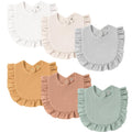 MairMore Muslin Baby Bibs, Ruffle Edge Drool Bibs, 6-Pack