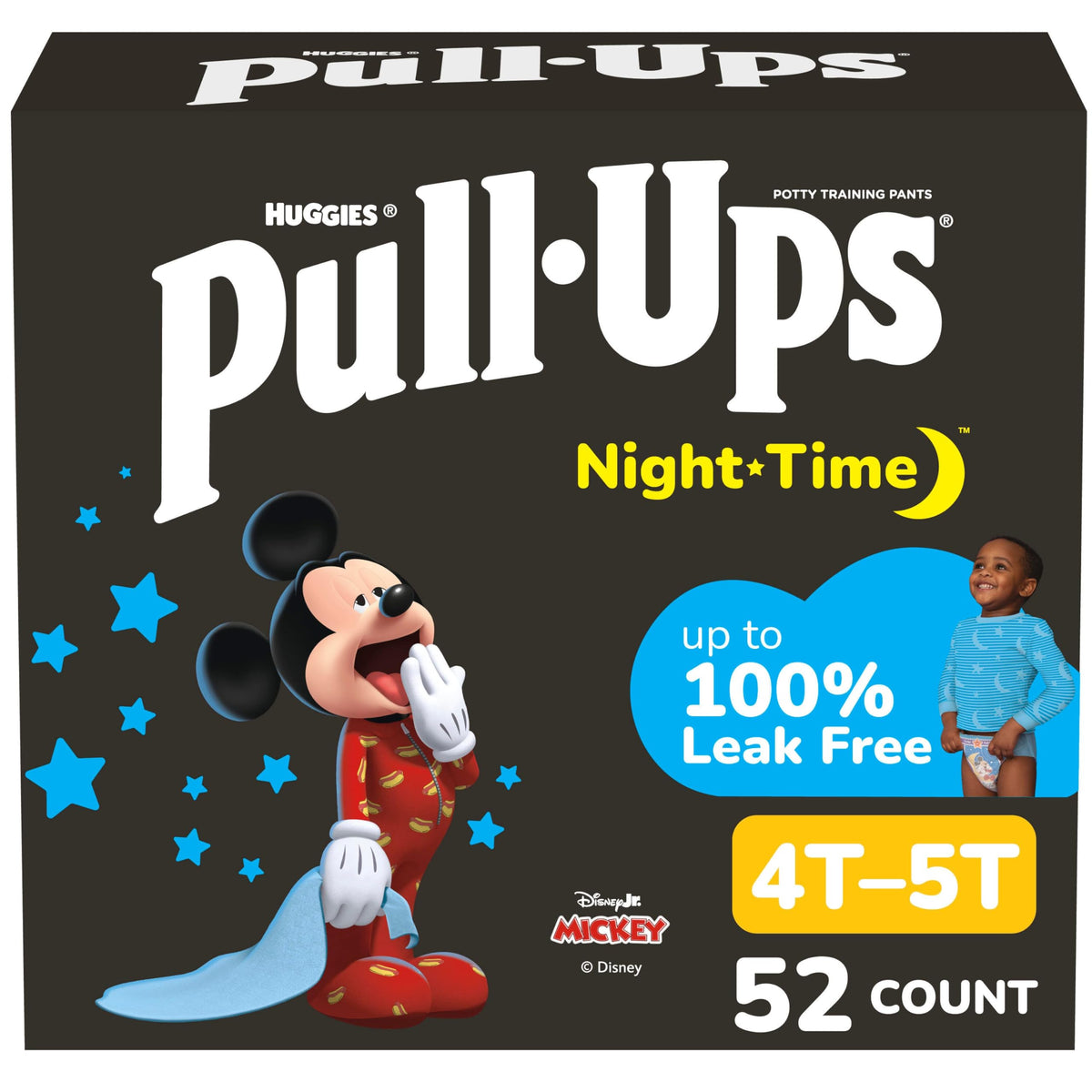 Pull-Ups Boys' Night-Time Potty Training Pants, Size 3T-4T Overnight Training Underwear (32-40 lbs), 60 Ct