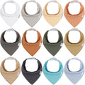 Muslin Baby Bibs for Boys Girls,10 Pack Super Absorbent Baby Bandana Drool Bibs Set for Teething and Drooling,100% Cotton Soft for Infant,Newborn