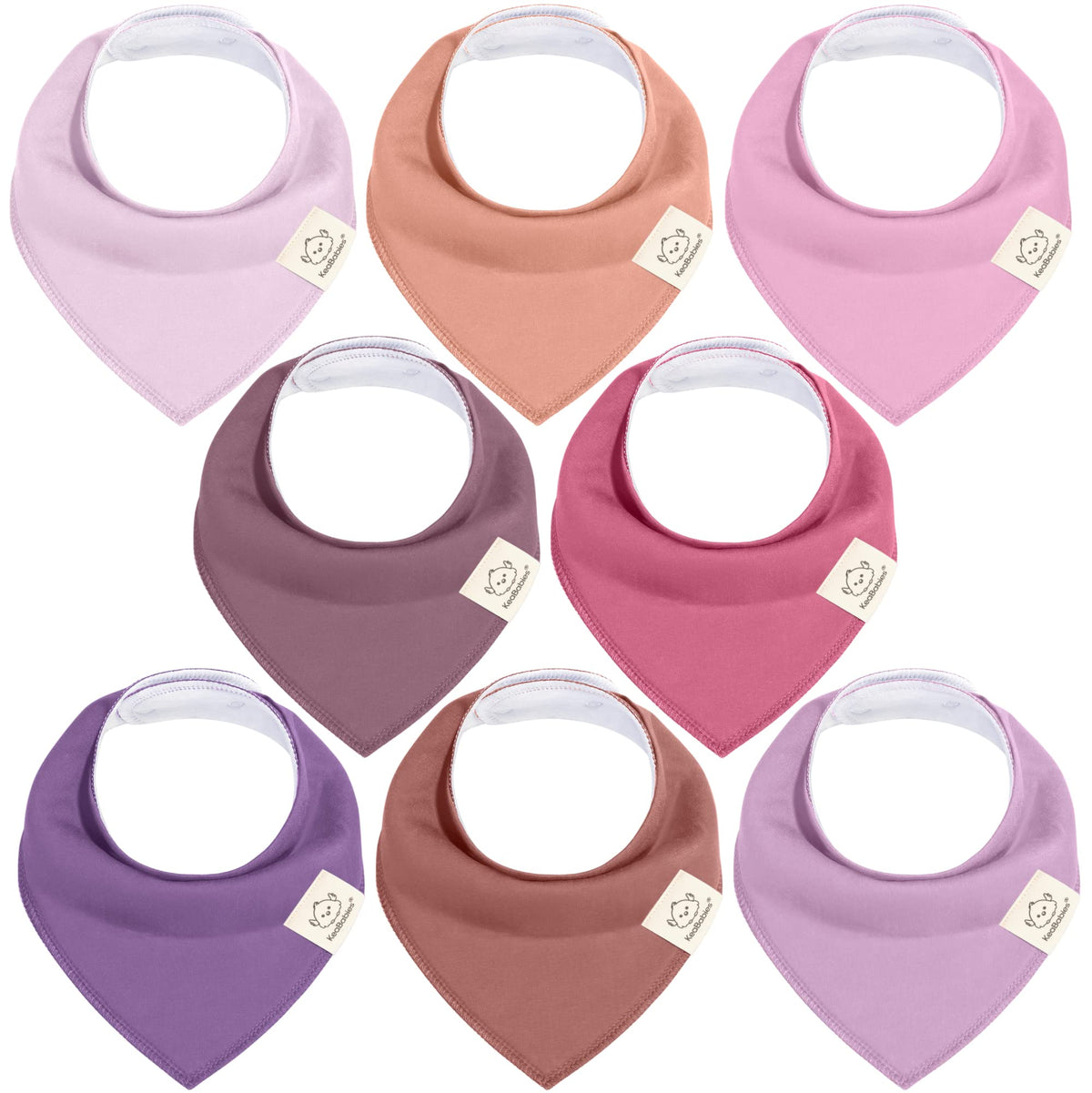 8pk Organic Baby Bandana Bibs for Drooling and Teething (Muted Pastel)