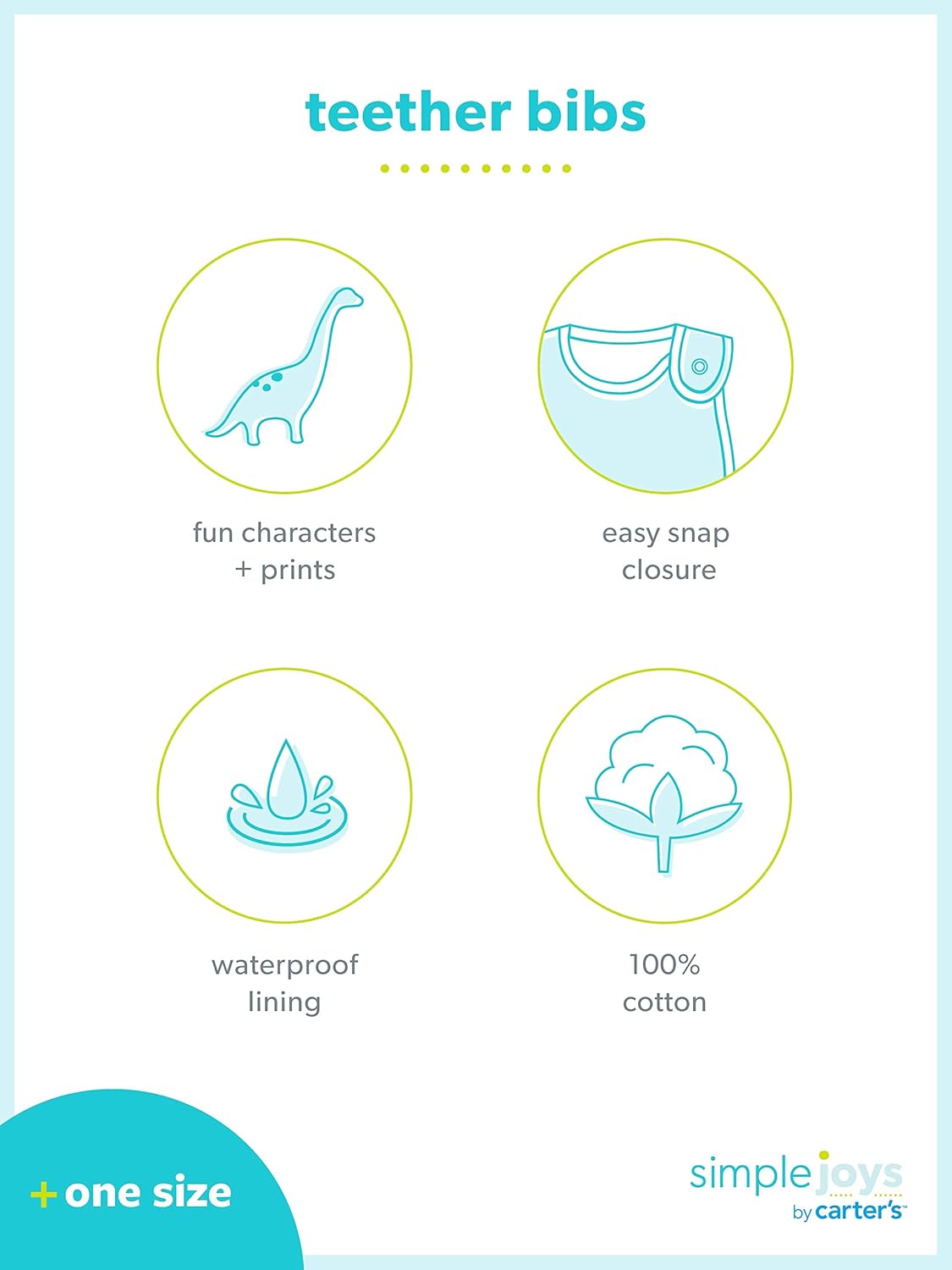 Simple Joys Baby Boy's 7 pack teething bib Accessory, Blue, One Size