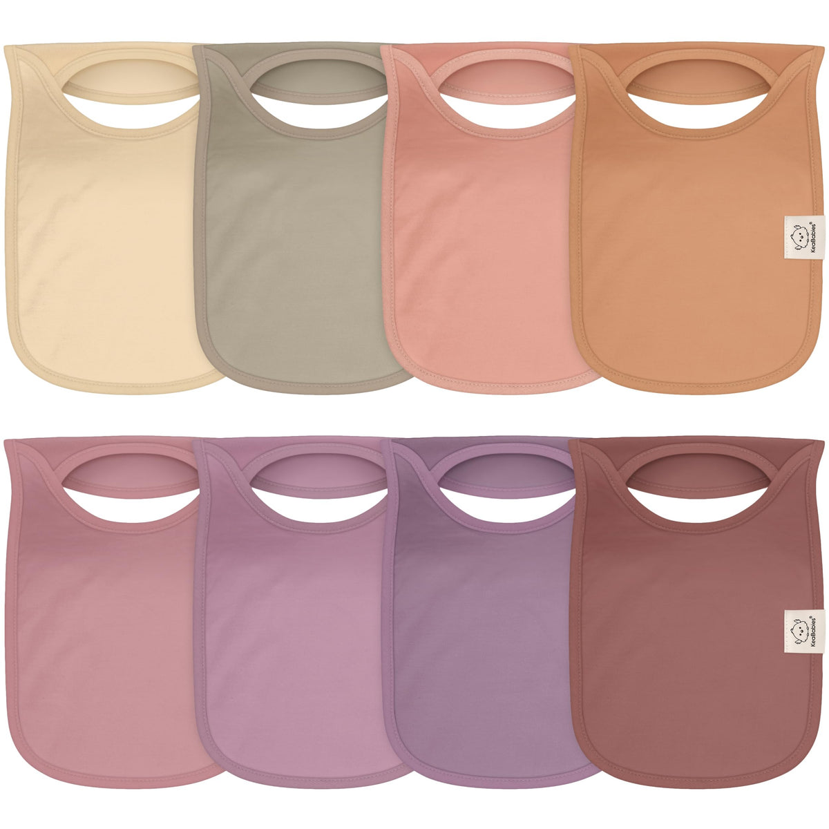 KeaBabies 8-Pack Bibs for Baby Girls, Boys Pullover Baby Bibs 6-36M (Brick)