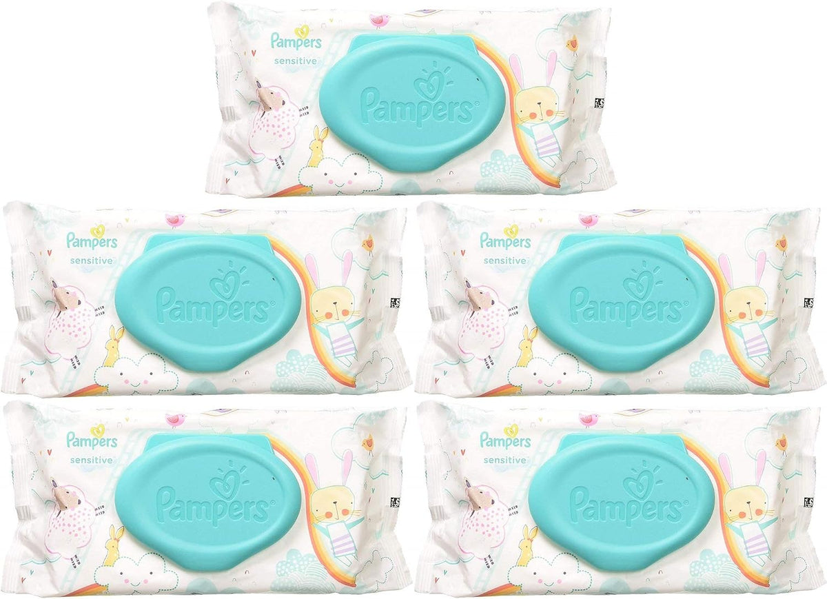 Pampers Sensitive Wipes Travel Pack 56 Count (Pack of 3)