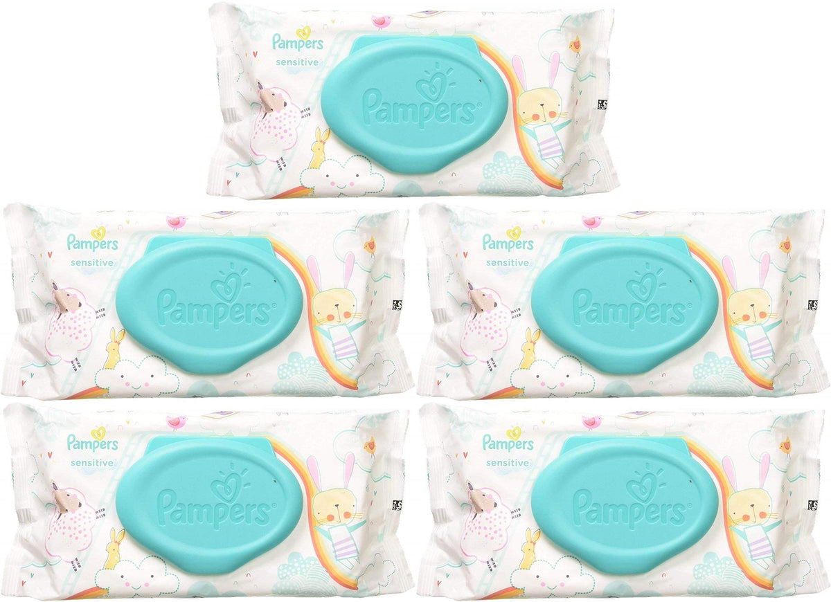 Pampers Sensitive Wipes Travel Pack 56 Count (Pack of 3)