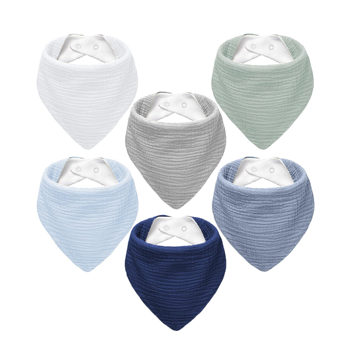 NISXABEBE Muslin Baby Bibs,Soft Triangular Baby Bandana Drool Bibs for Baby Boy Girl,Solid Colors Bib for Drooling Teething