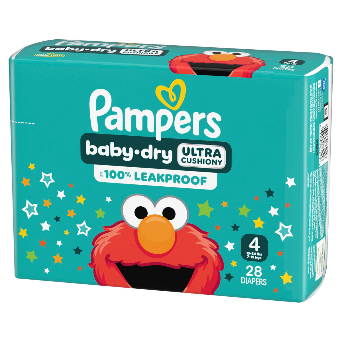 Pampers Baby Dry Ultra Cushiony Diapers, Size 7 (26-50 lbs), 108 Count, Up to 100% Leakproof