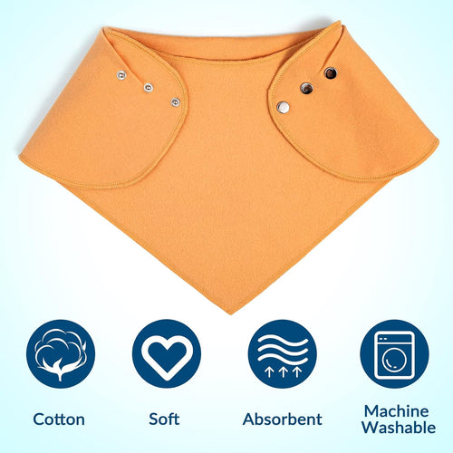 Adult Bandana Bibs 3 Pk, Large Absorbent Cloth Protectors for Senior Elderly, Reusable Cloth Scarf