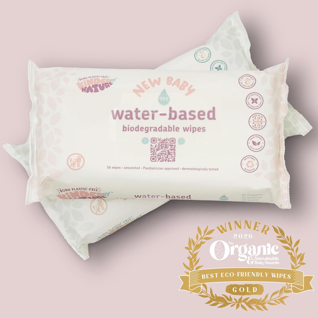 Kinder by Nature Water-Based Baby Wipes - 672 Count (12 packs of 56) -Unscented and Hypoallergenic - 99% water - 100% biodegradable - Plastic-Free Baby Wipes