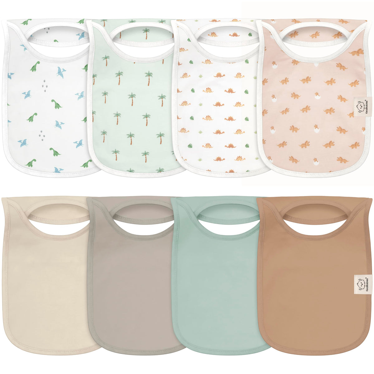 KeaBabies 8-Pack Bibs for Baby Girls, Boys Pullover Baby Bibs 6-36M (Brick)