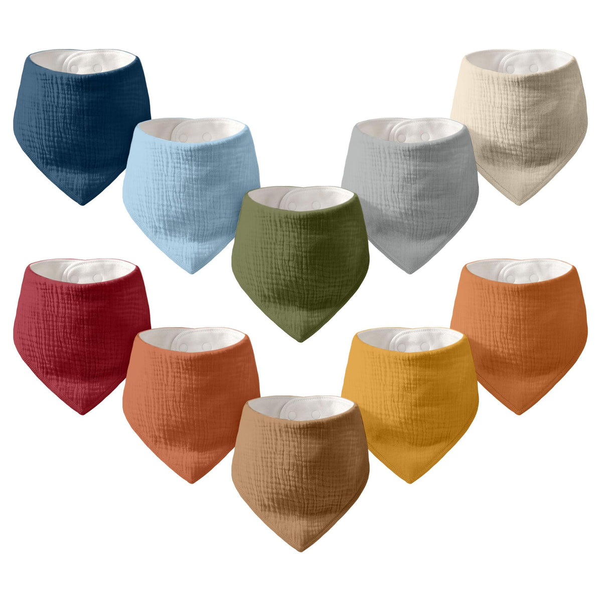 8 Pack Muslin Baby Bandana Bibs for Drooling and Teething