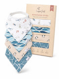 Copper Pearl Baby Bibs 4 Pack, Printed Bandana Drool Bibs for Baby Girl & Boy, Soft Cotton Drooling Teething Bibs