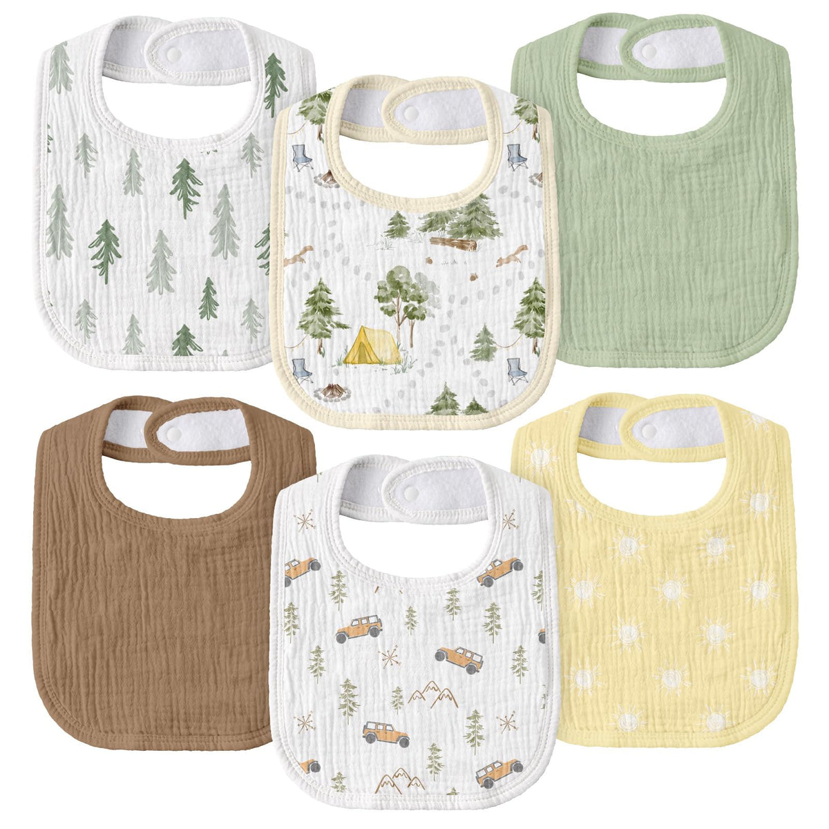 Muslin Bibs for Baby Boy, Adjustable Fit for Drooling and Teething Toddler