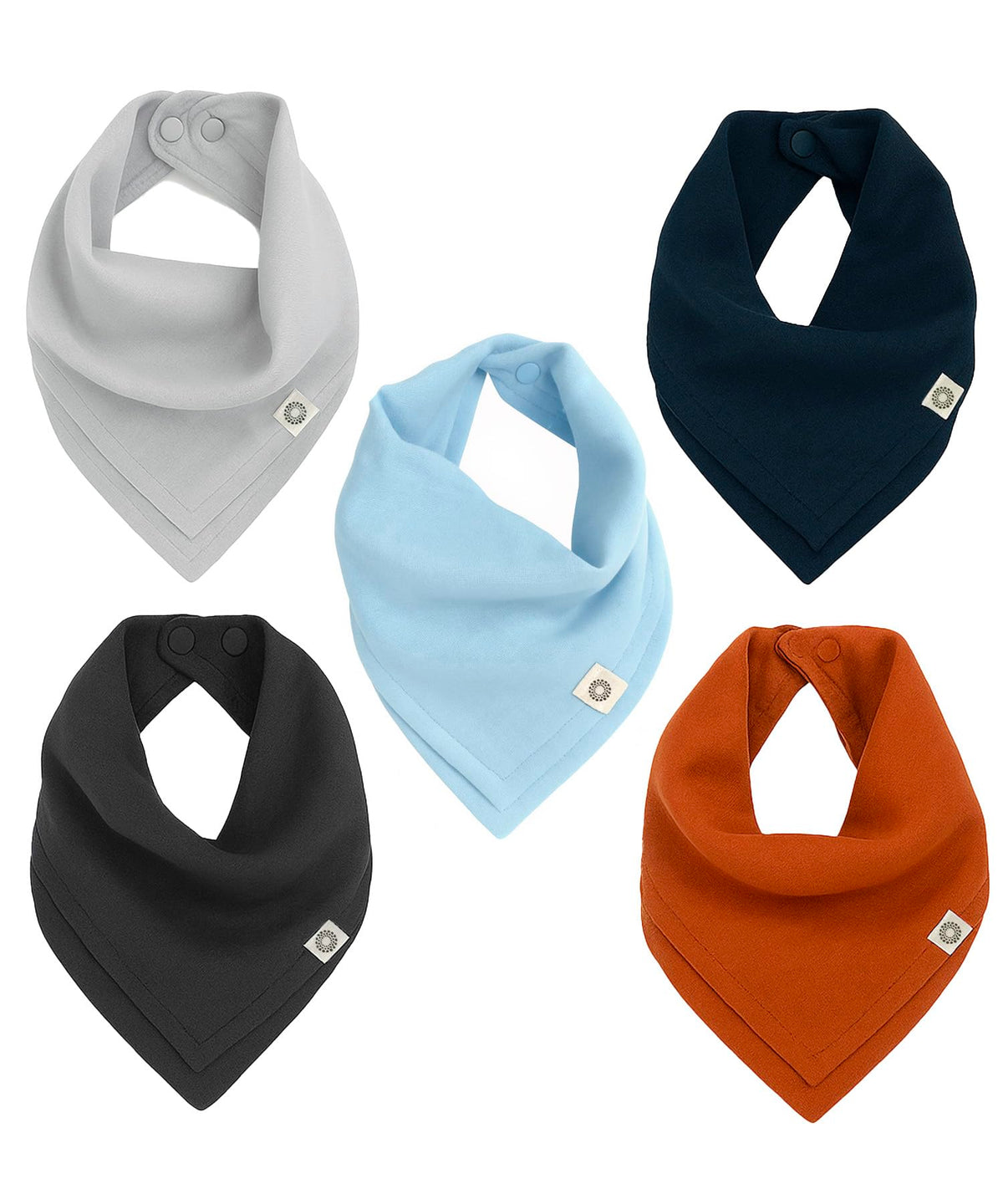 Indi Organic Baby Bandana Bibs – Fairtrade 4-Way Reversible Drool Bibs 5PK