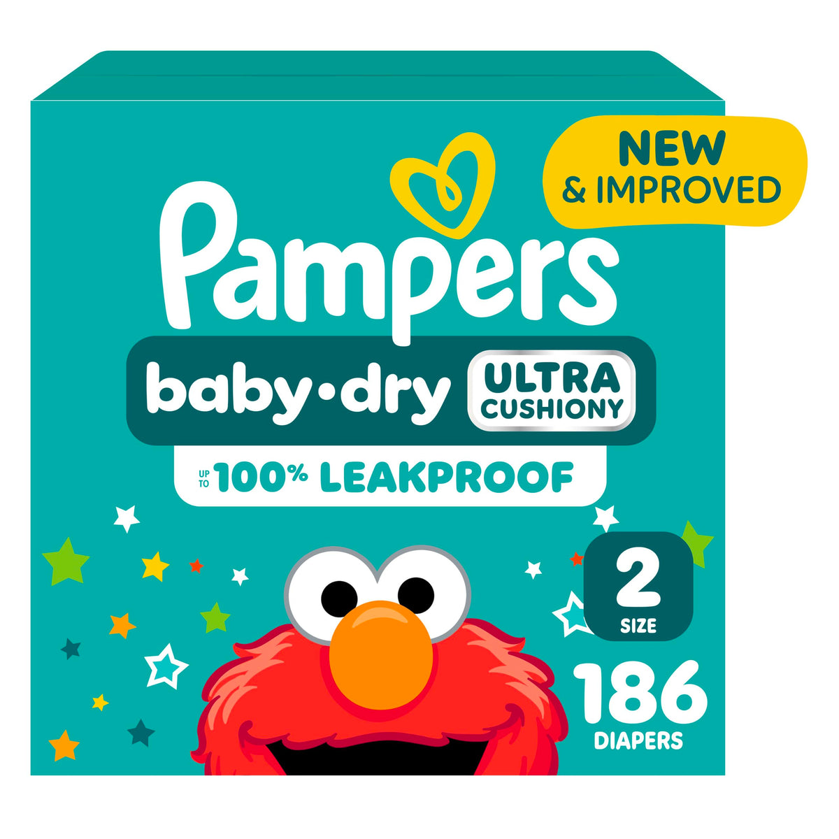 Pampers Baby Dry Ultra Cushiony Diapers, Size 7 (26-50 lbs), 108 Count, Up to 100% Leakproof