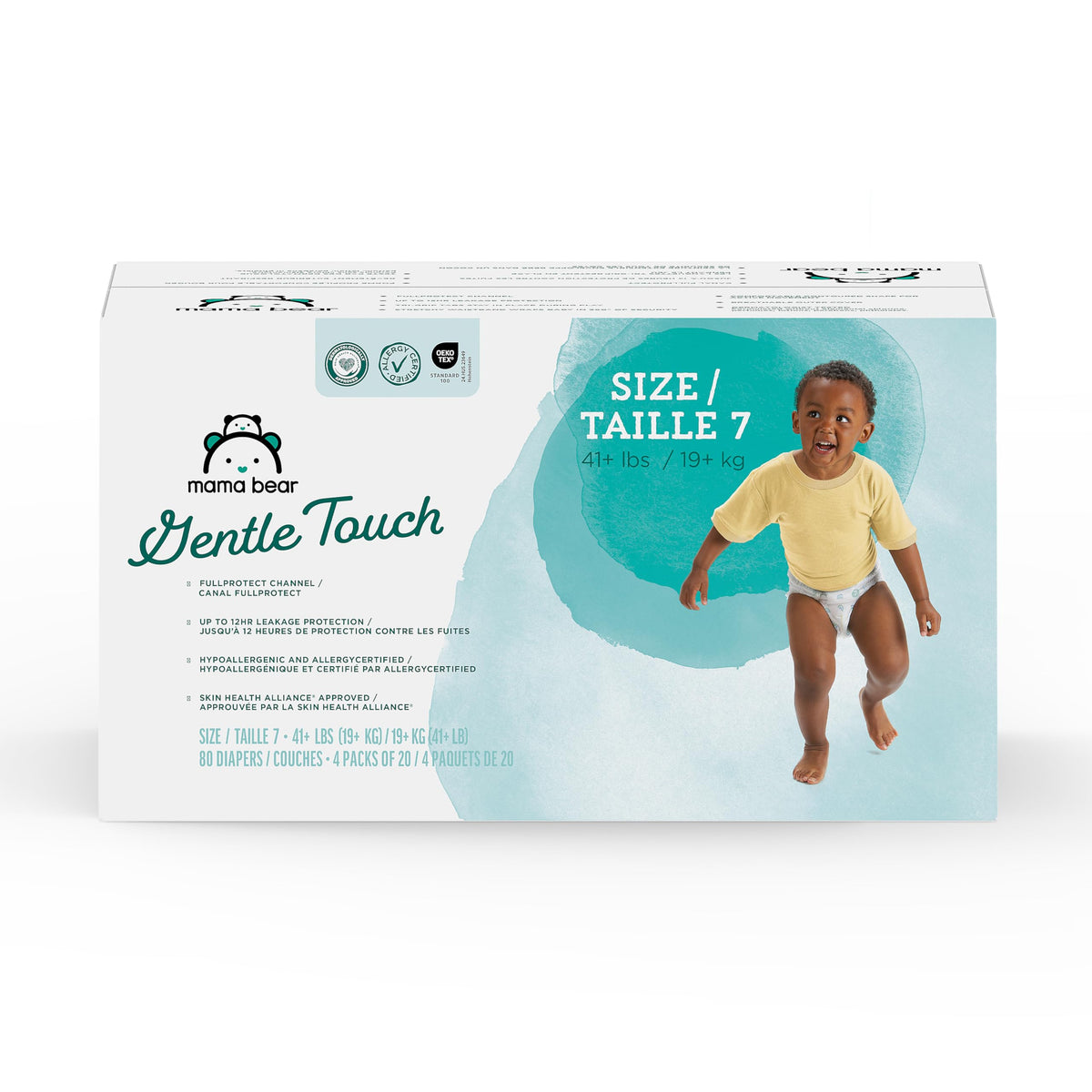 Amazon Brand - Mama Bear Gentle Touch Baby Diapers, Formulated without Fragrance, Size 4, 148 Count (4 packs of 37), with Skin Protection and Leak Protection