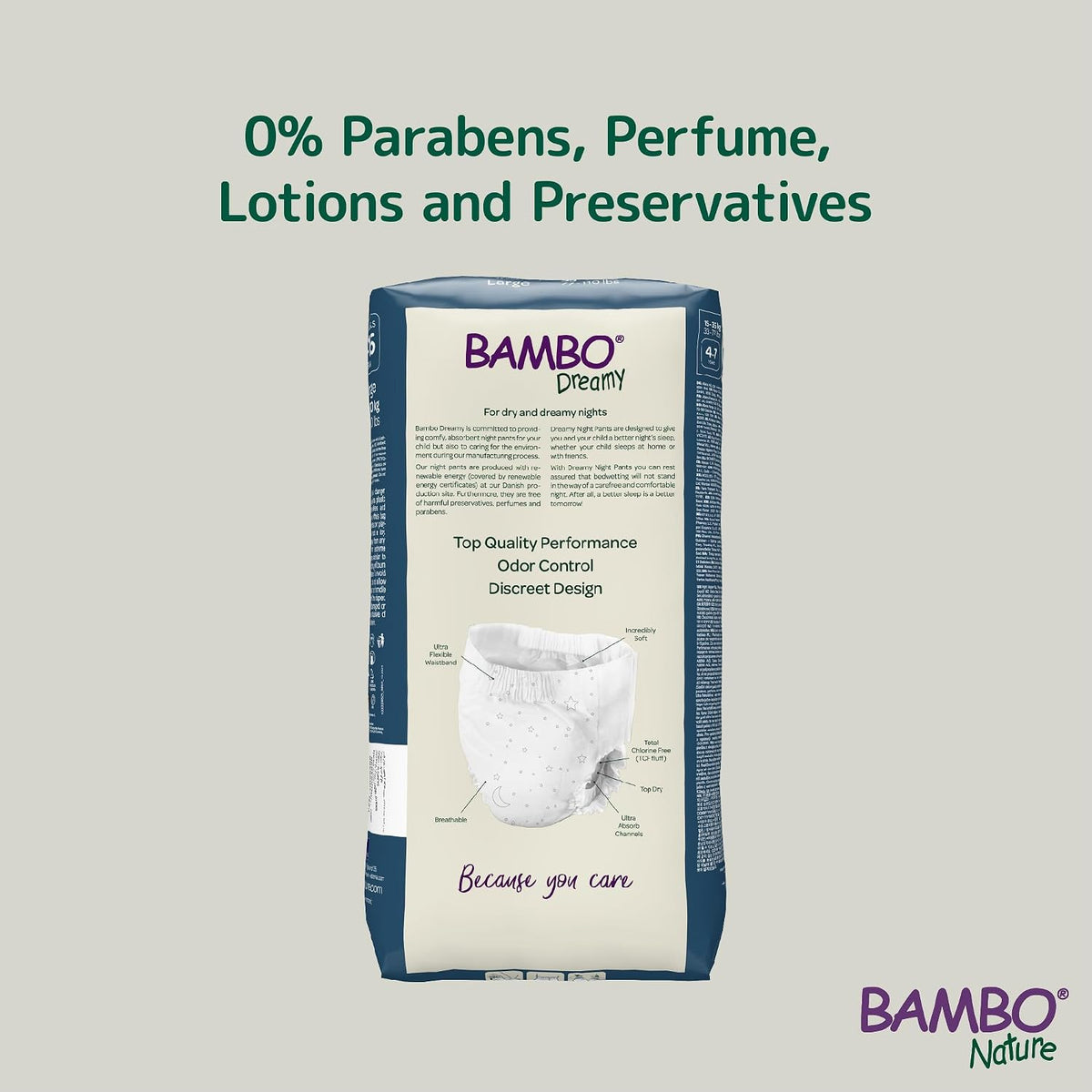 Bambo Nature Premium Dreamy Night Pants, Pull Up Pants, Eco-Labeled Night Time Diapers, Secure, Comfortable, Skin Friendly : Children Aged 8-15 Years, 10 Count