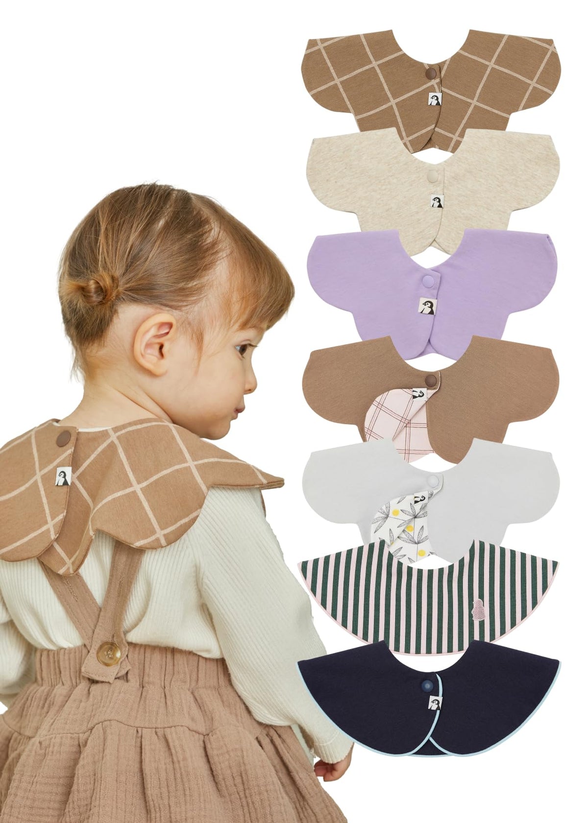 Konny Baby Bib 3/5/7-Pack Set, 360 ° Rotate, Soft and Absorbent Drooling for Toddler Boys Girls Baby Essentials