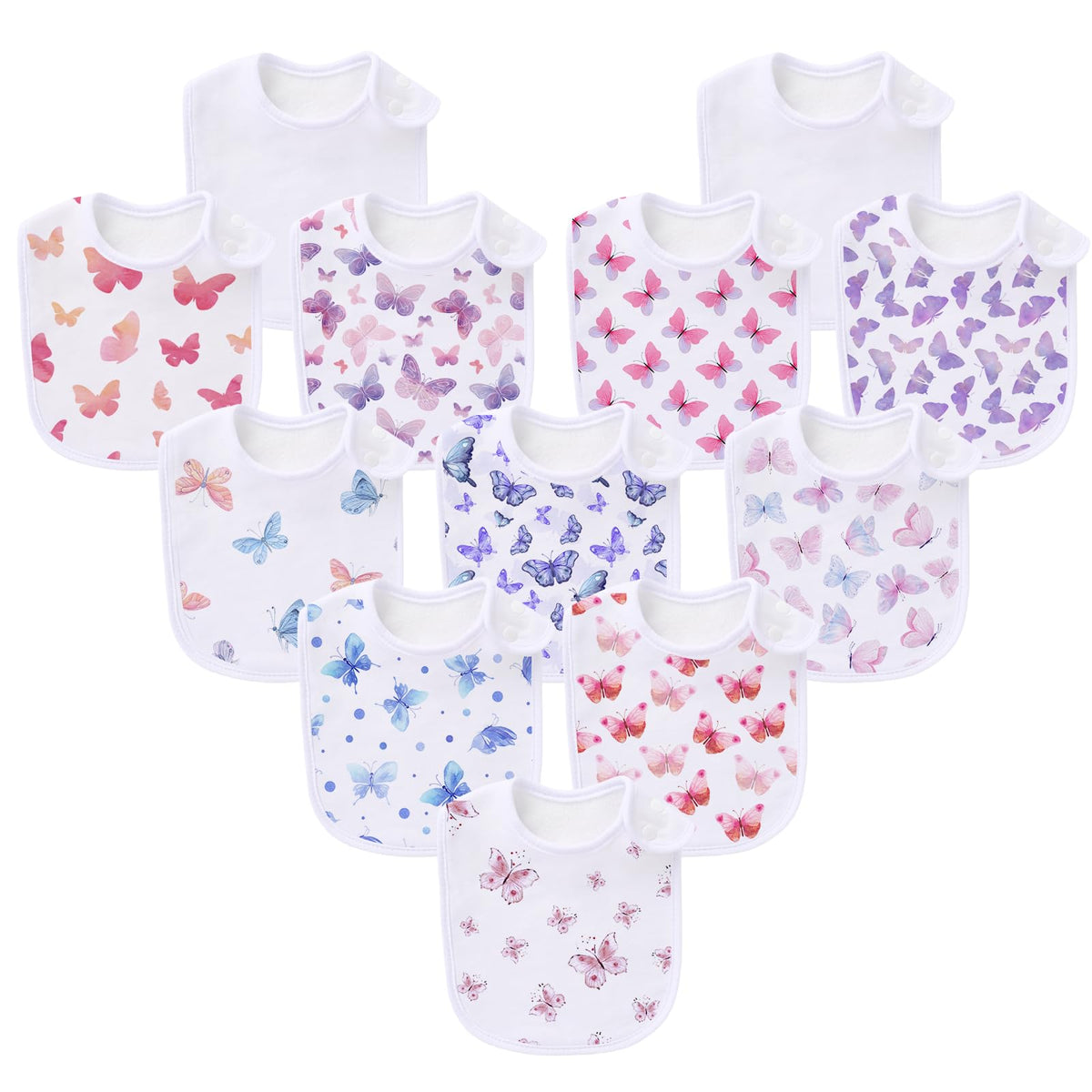 Baby Bibs Soft and Absorbent Cotton Bandana Bibs Set for Boys Girls Newborn Unisex Plain Color 3-36 Months