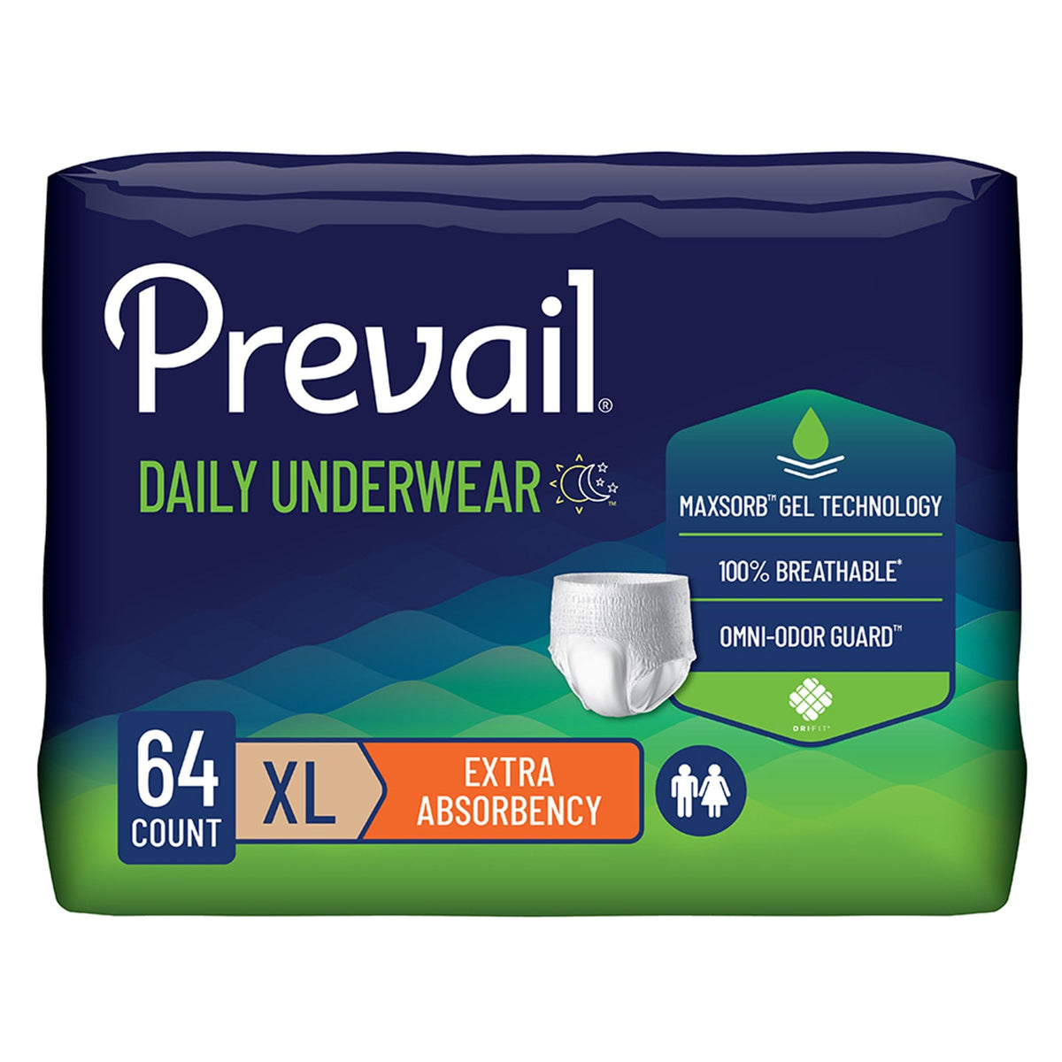 Prevail Daily Underwear, Small, Women, Youth, 22 ct