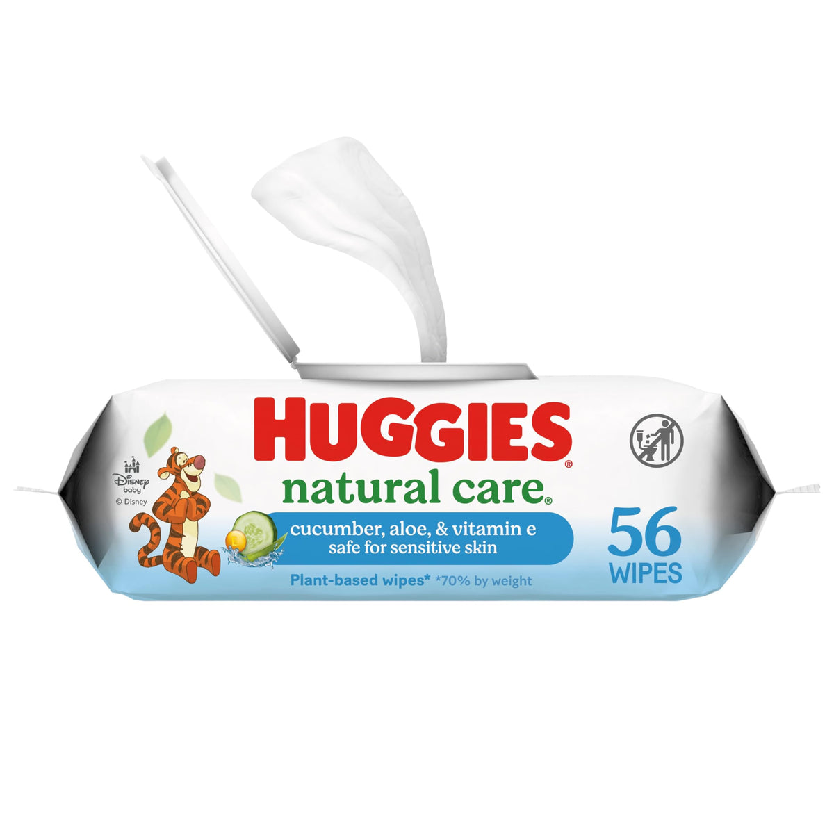 Huggies Natural Care Cucumber, Aloe & Vit E Baby Wipes, 3 Packs, 168 Wipes