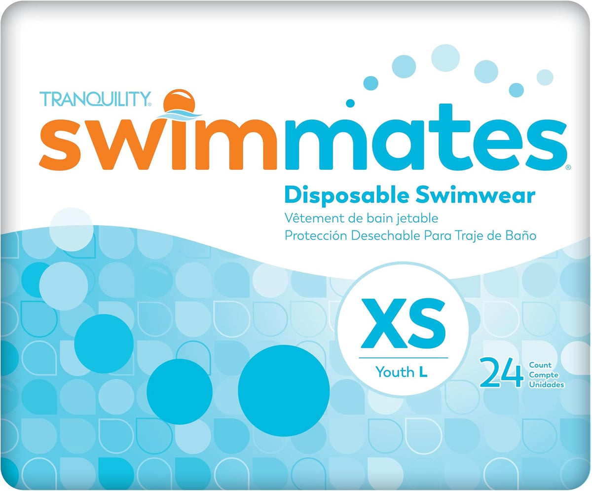 Swimmates Disposable Adult Swim Diapers, X-Small/Youth Large, 24 Ct