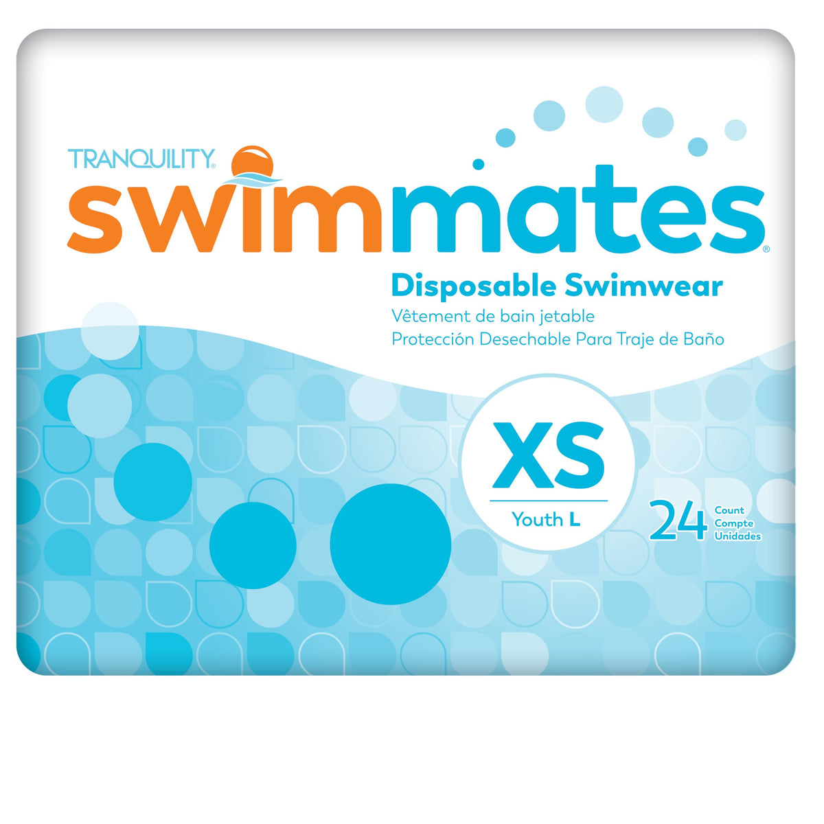 Swimmates Disposable Adult Swim Diapers, X-Small/Youth Large, 24 Ct