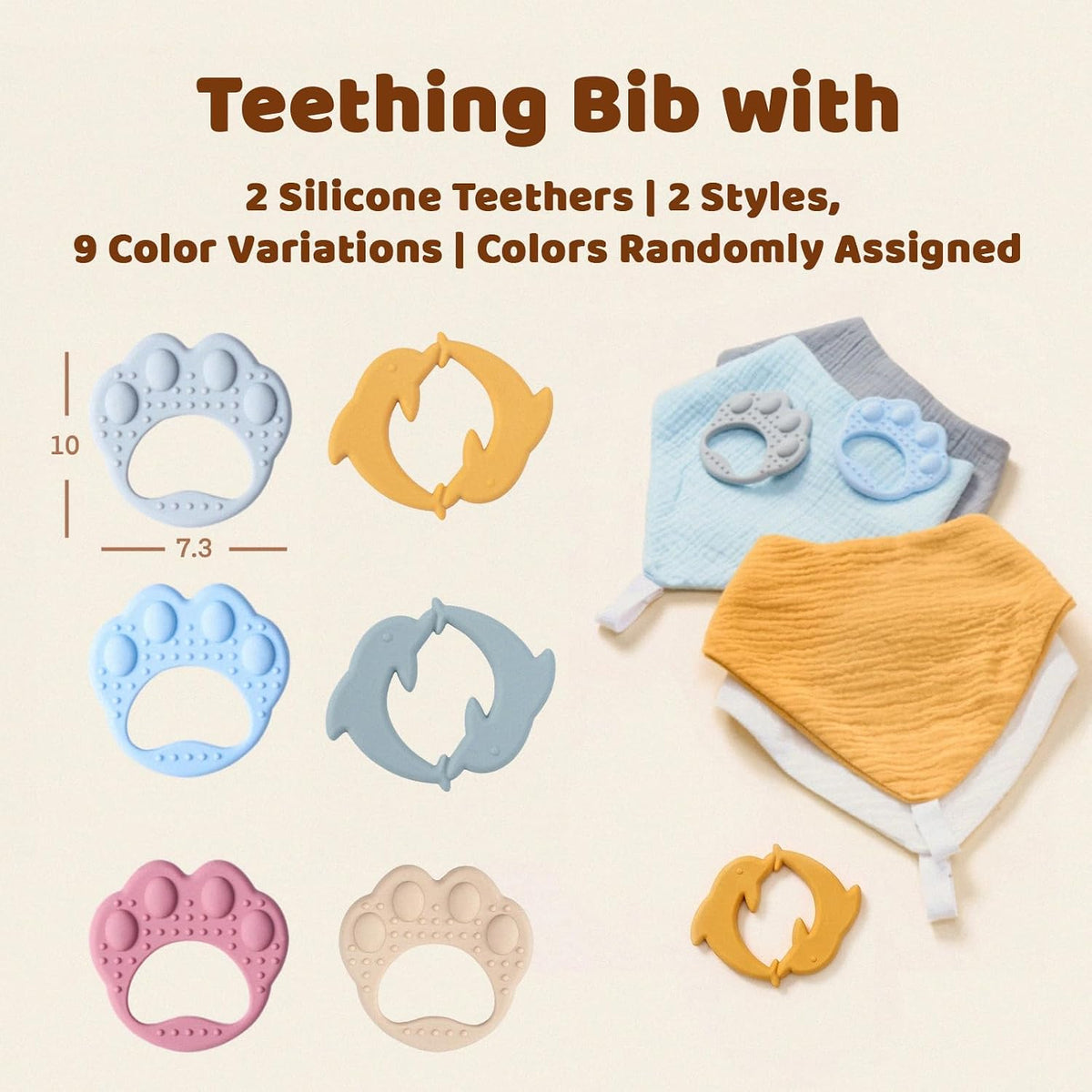 8-Pack Muslin Baby Bibs for Drooling and Teething