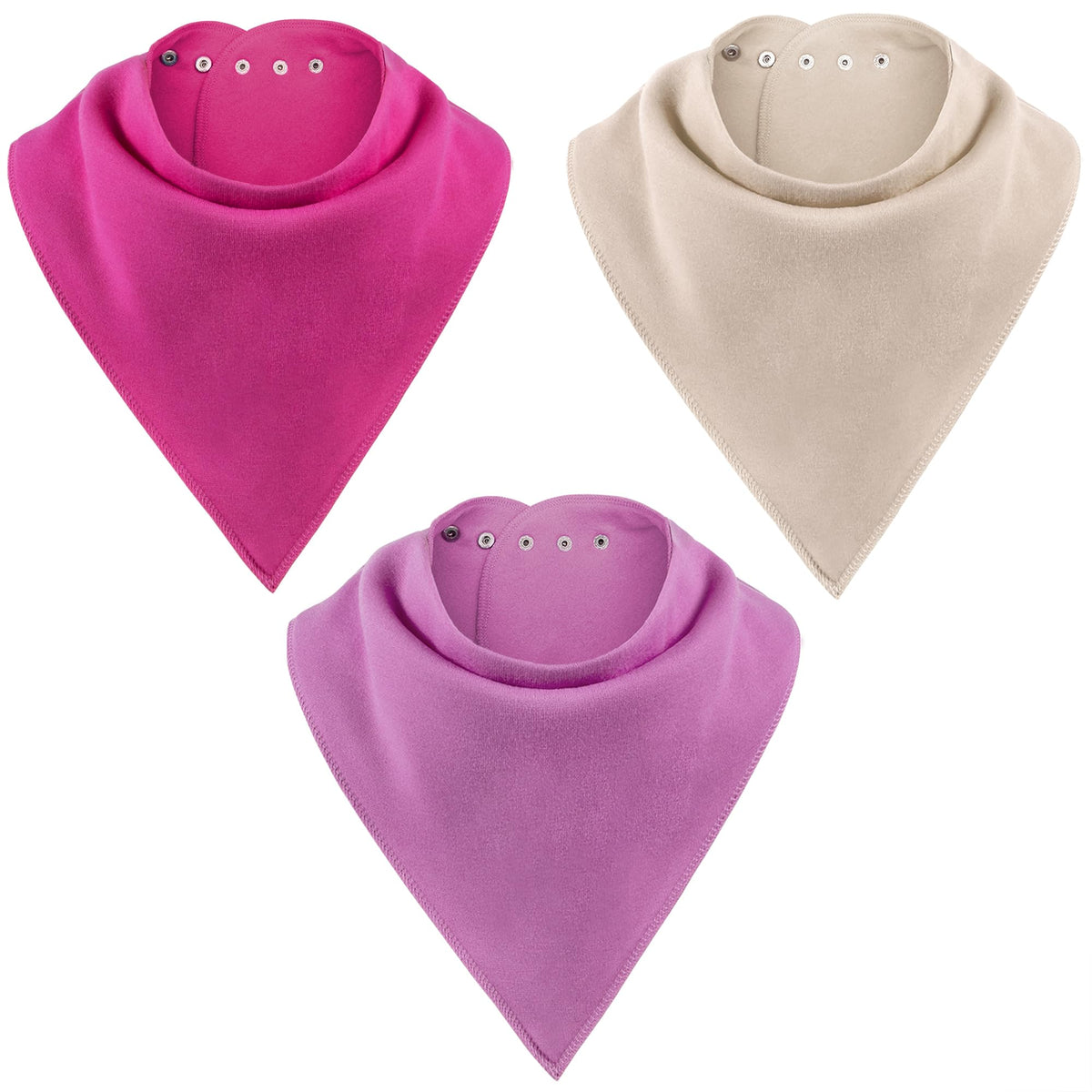 Adult Bandana Bibs 3 Pk, Large Absorbent Cloth Protectors for Senior Elderly, Reusable Cloth Scarf