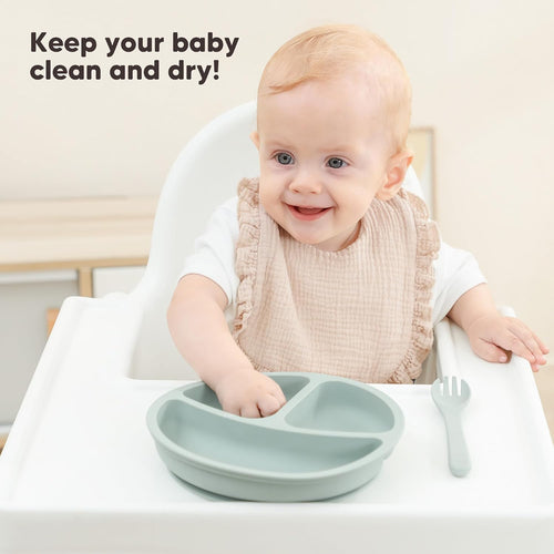 Bearmoss 8 Pack Muslin Baby Bibs for Drooling and Teething, Bibs for Girls