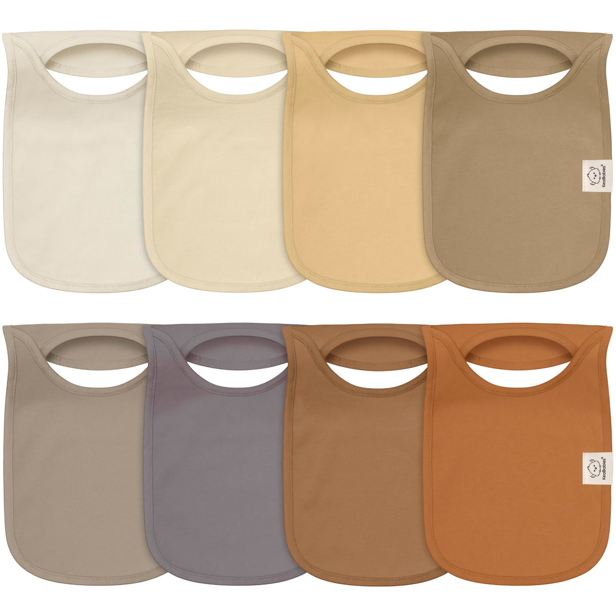 KeaBabies 8-Pack Bibs for Baby Girls, Boys Pullover Baby Bibs 6-36M (Brick)