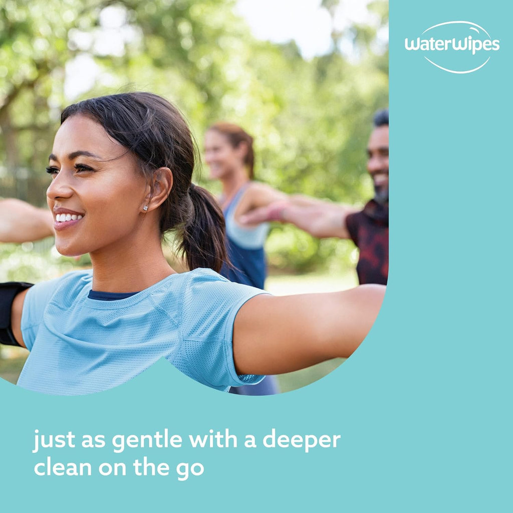 WaterWipes Sensitive+ On The Go Wipes, 3-In-1 Cleans, Cares, Protects, 99.9% Water, Unscented & Hypoallergenic Wet Wipes, 224 Count (8 Packs)