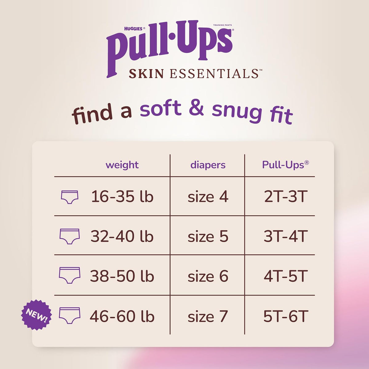 Pull-Ups Girls Skin Essentials Training Pants, 4T-5T, 14 Ct