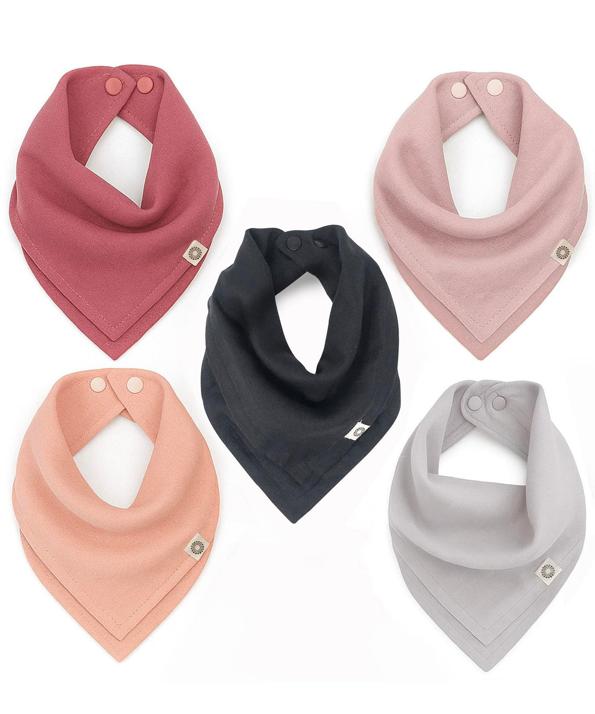 Indi Organic Baby Bandana Bibs – Fairtrade 4-Way Reversible Drool Bibs 5PK