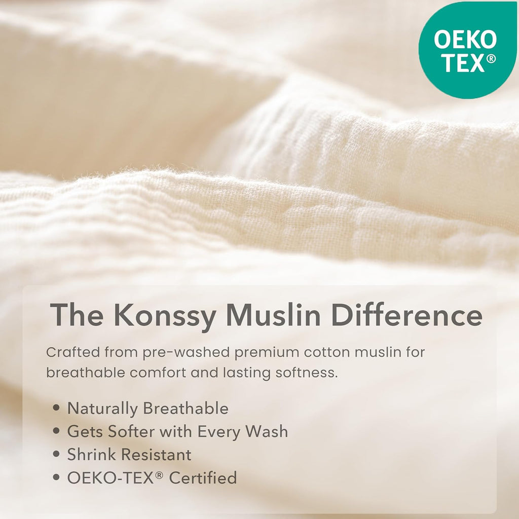 Konssy 10 Pack Baby Muslin Bandana Bibs for Drooling and Teething