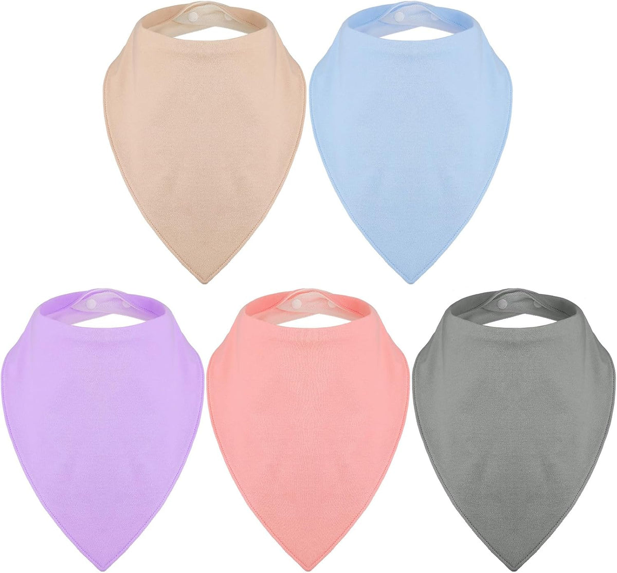 Janmercy 5 Pack Adult Drool Bandana Bibs Soft Large Absorbent Bibs Set