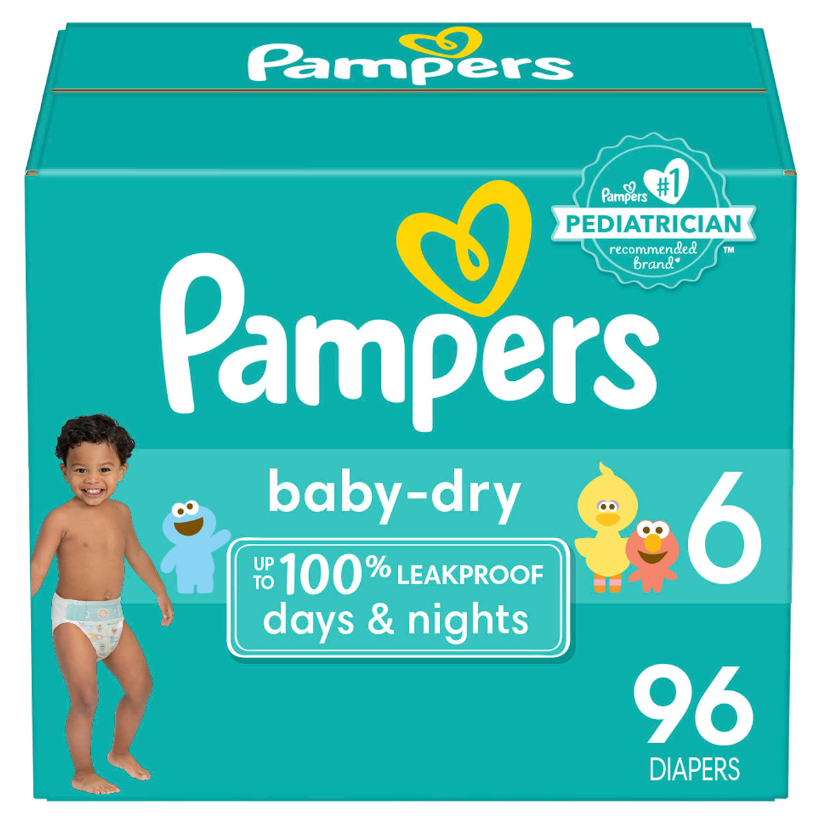 Pampers Baby Dry Ultra Cushiony Diapers, Size 7 (26-50 lbs), 108 Count, Up to 100% Leakproof