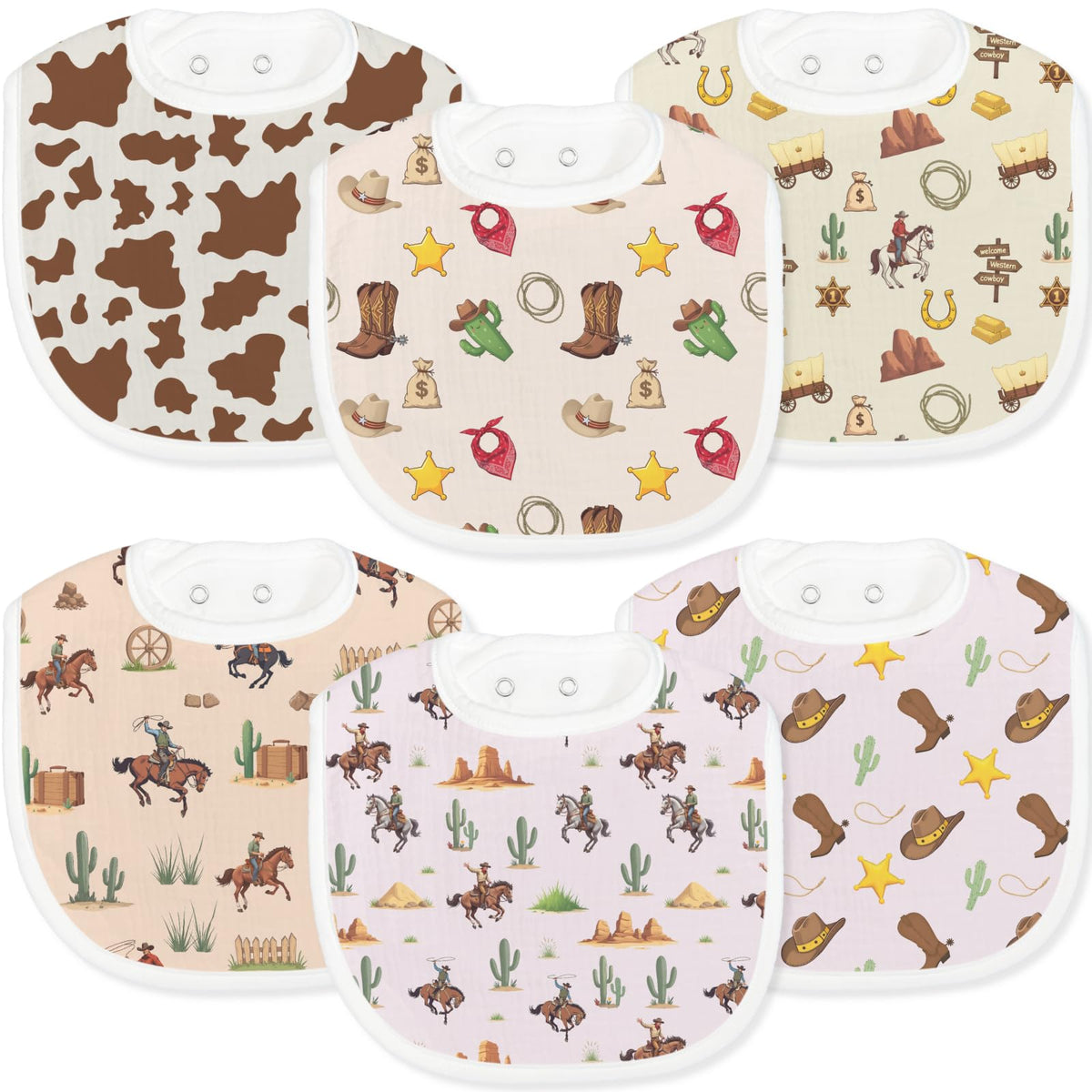 Baby Bibs for Baby Boys Girls 6-Pack