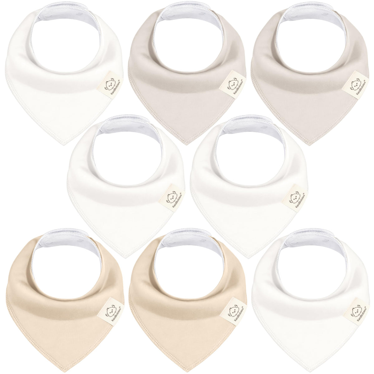 8pk Organic Baby Bandana Bibs for Drooling and Teething (Muted Pastel)