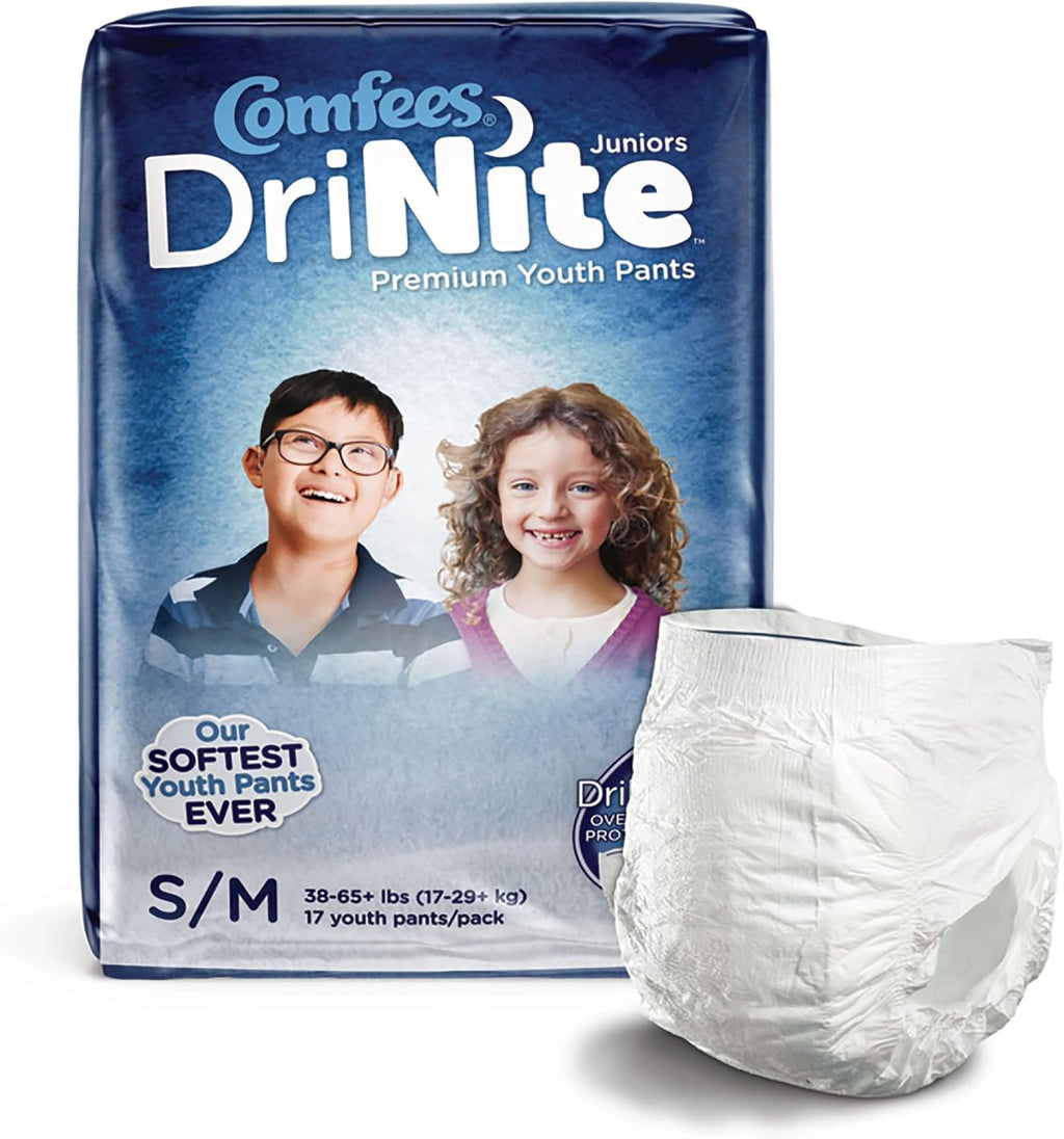 Unisex Youth Juniors Absorbent Pull On Underwear with Tear Away, 17 per Bag