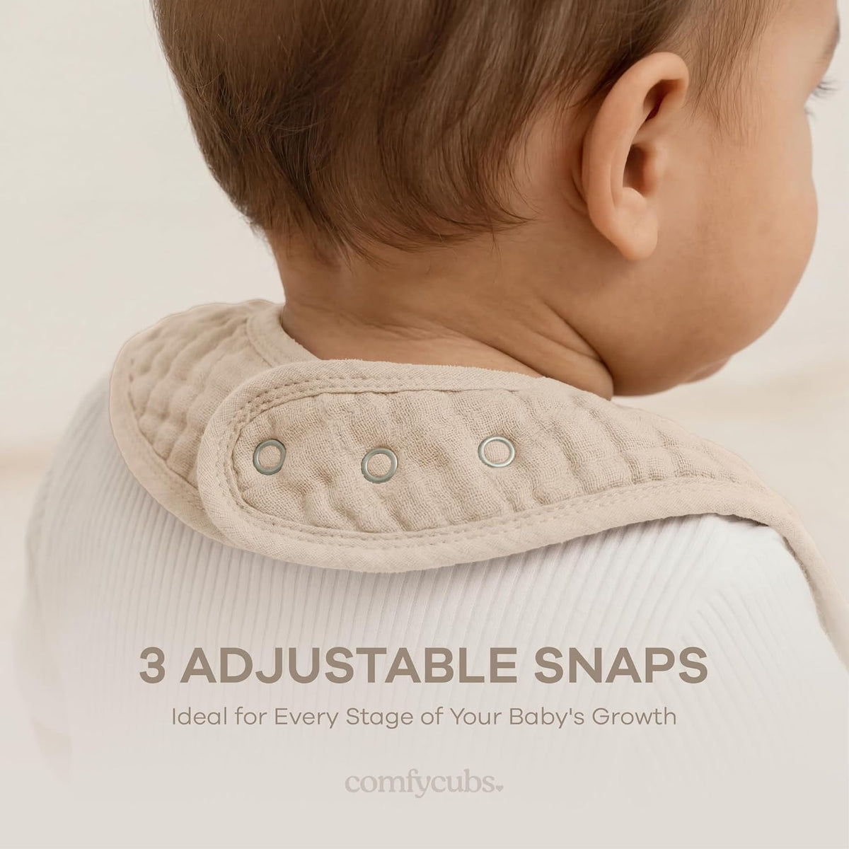 Comfy Cubs Muslin Bibs, Pack of 8 - Cotton Bibs - Multicolor
