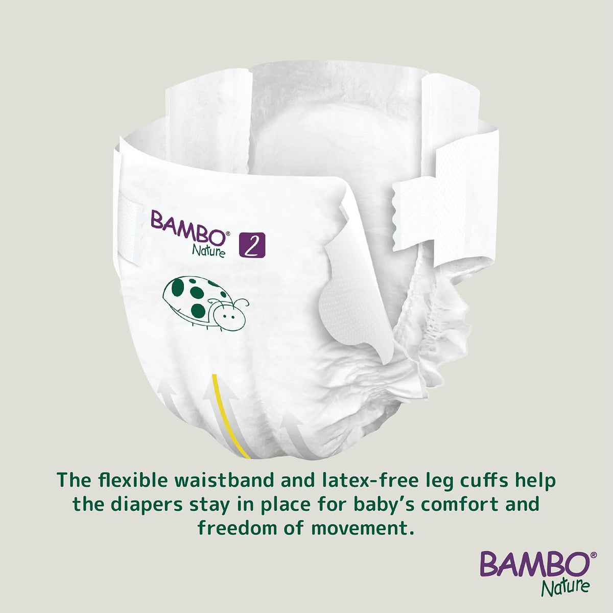 Bambo Nature Hypoallergenic Baby Diapers, Eco-Labeled Diapers, Enhanced Leakage Protection, Totally Chlorine-Free, Skin Friendly, and Super Absorbent - Size 2 (30 Count)