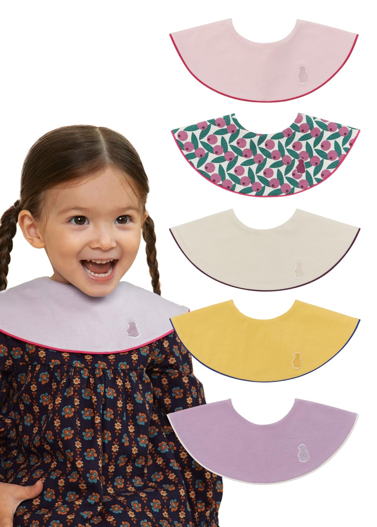 Konny Baby Bib 3/5/7-Pack Set, 360 ° Rotate, Soft and Absorbent Drooling for Toddler Boys Girls Baby Essentials
