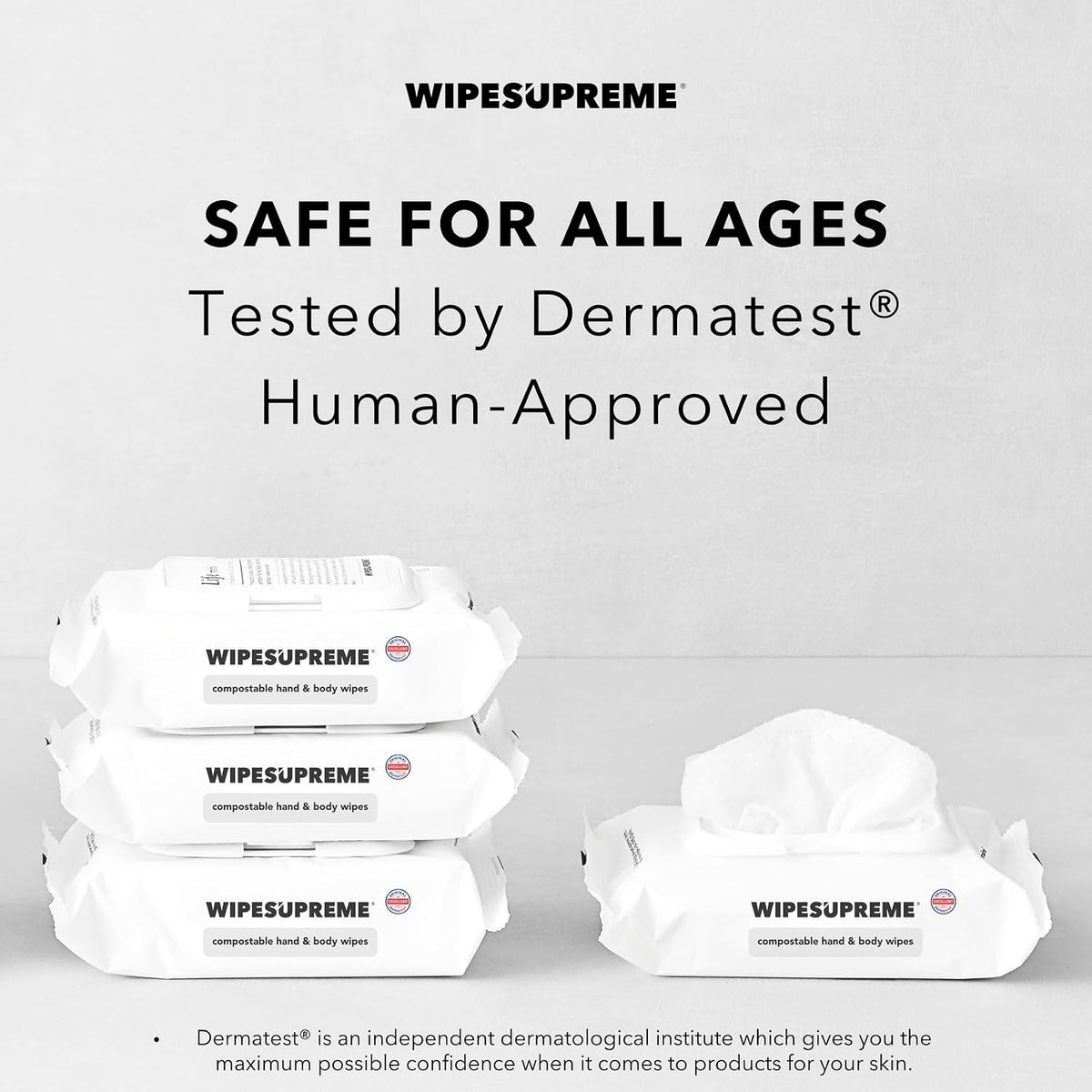 Wipesupreme Compostable Wipes, Hypoallergenic for Sensitive Skin, EWG Verified, Moisturizing with Hyaluronic Acid, Newborn Friendly, On-the-Go, 100 Count (4 Pack)