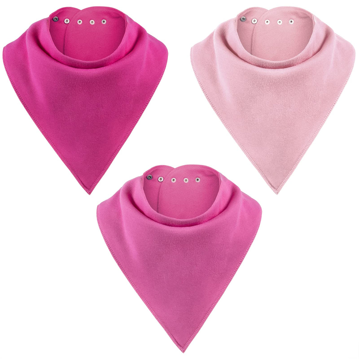 Adult Bandana Bibs 3 Pk, Large Absorbent Cloth Protectors for Senior Elderly, Reusable Cloth Scarf