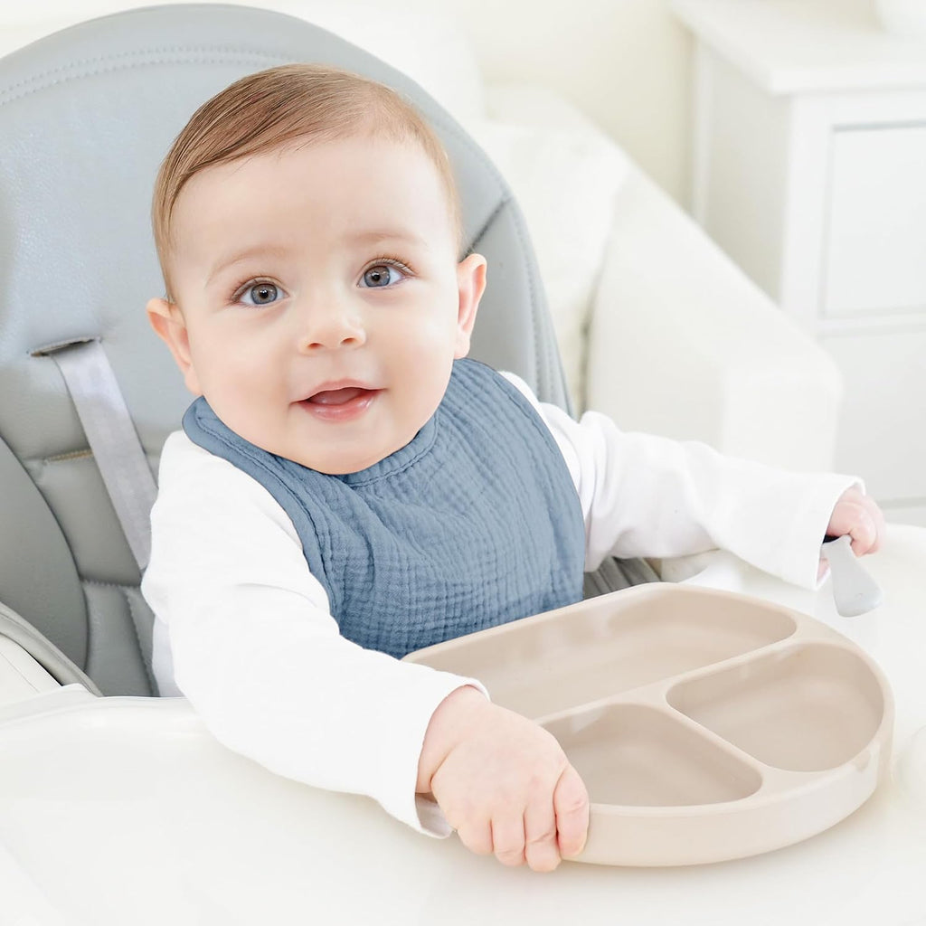 Bearmoss Baby Bibs for Drooling and Teething 100% Cotton Muslin Bibs