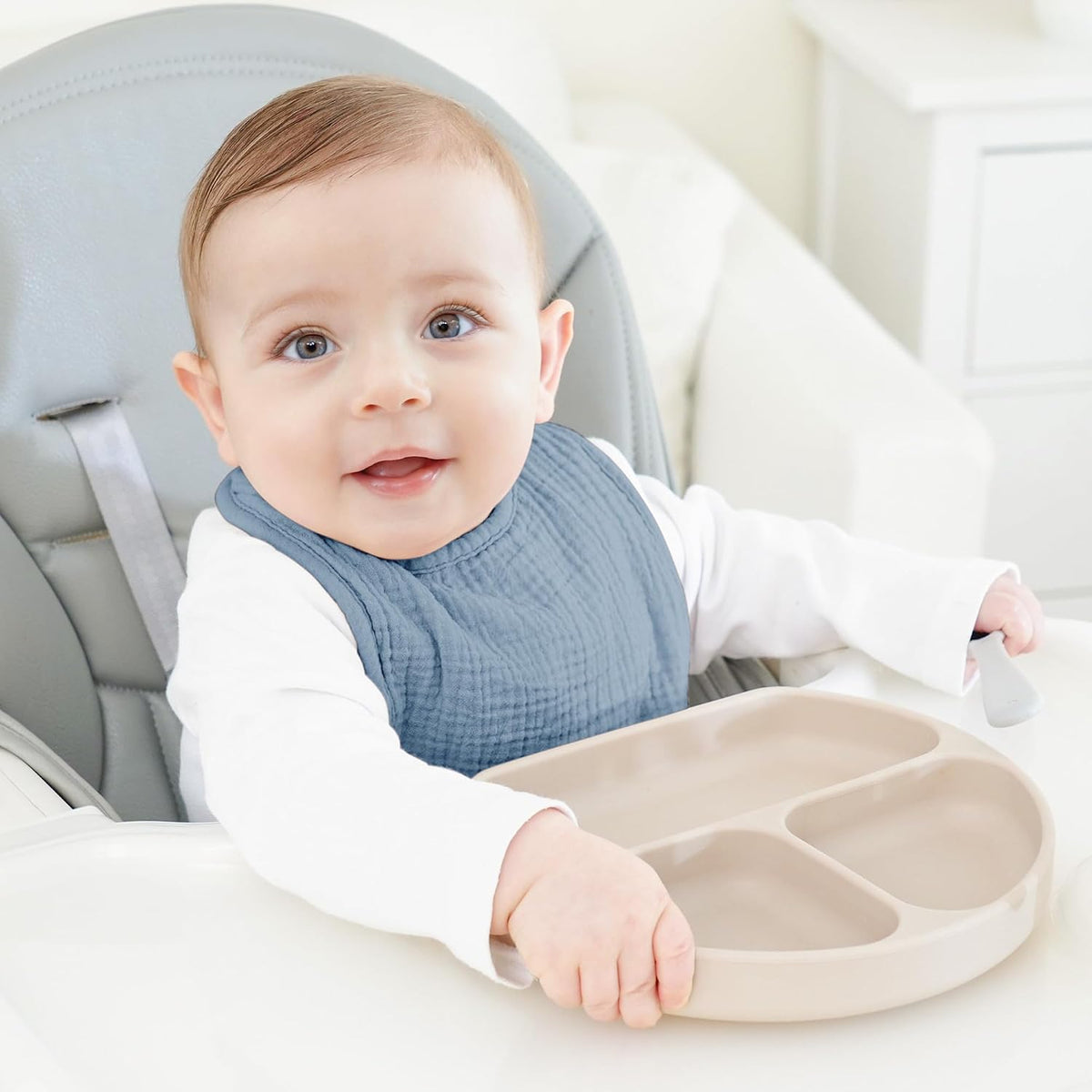Bearmoss Baby Bibs for Drooling and Teething 100% Cotton Muslin Bibs